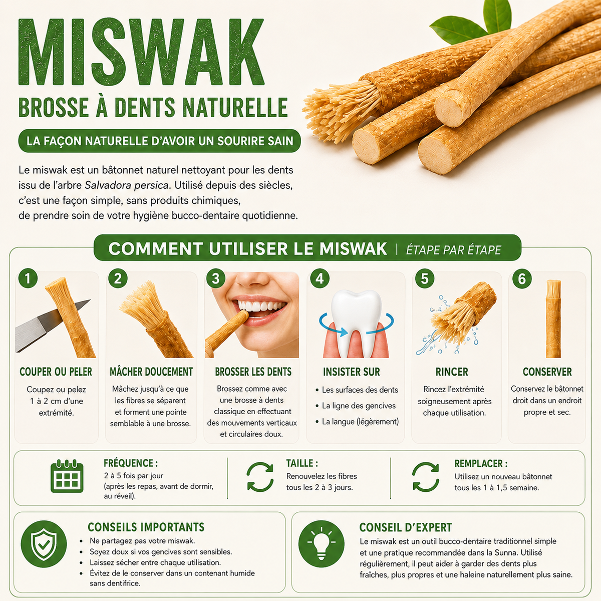 Miswak Merela — Brosse à dents naturelle